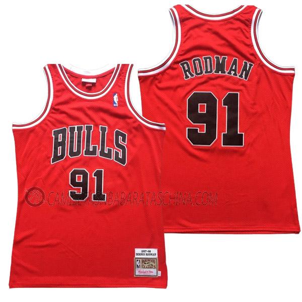 camiseta dennis rodman chicago bulls de 91 hombre 23210b42 rojo