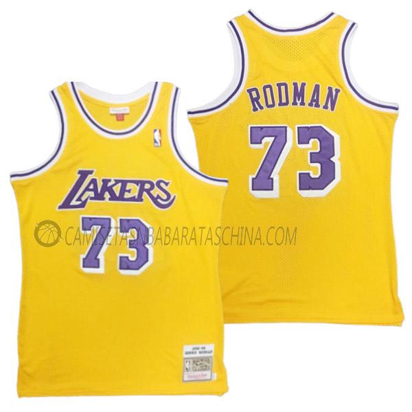 camiseta dennis rodman los angeles lakers de 73 hombre 23210b41 amarillo