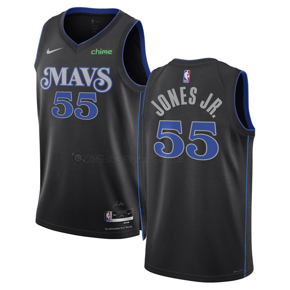 camiseta derrick jones jr dallas mavericks de 55 hombre city edition 2023-24 negro