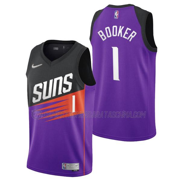 camiseta devin booker phoenix suns de 1 hombre earned edition 2022 púrpura