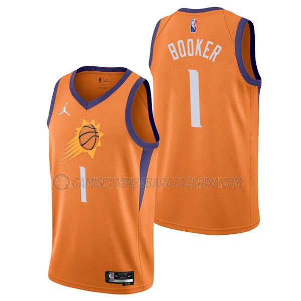 camiseta devin booker phoenix suns de 1 hombre statement edition 2022 naranja