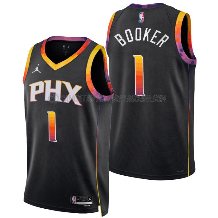 camiseta devin booker phoenix suns de 1 hombre statement edition 2023 negro