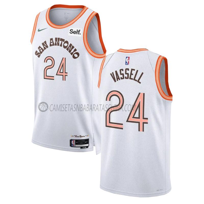 camiseta devin vassell san antonio spurs de 24 hombre city edition 2023-24 blanco