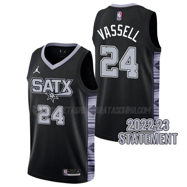 camiseta devin vassell san antonio spurs de 24 hombre statement edition 2023 negro