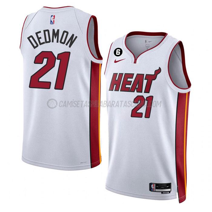 camiseta dewayne dedmon miami heat de 21 hombre association edition 2023 blanco