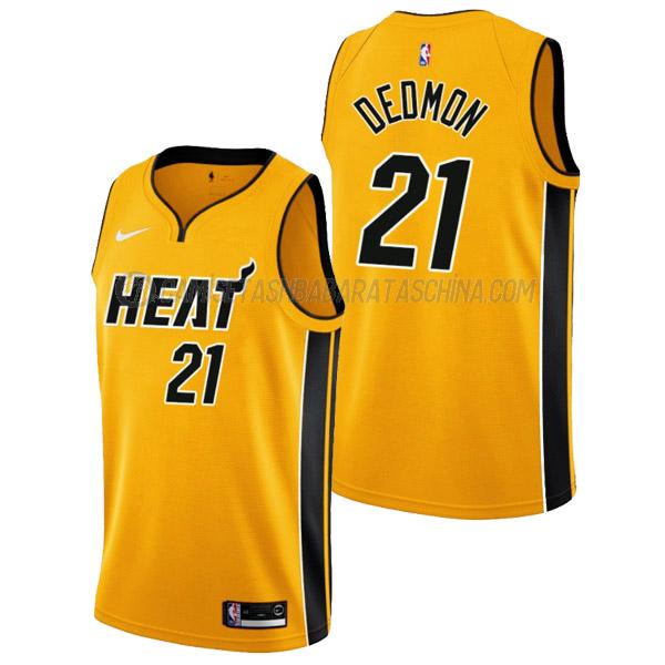 camiseta dewayne dedmon miami heat de 21 hombre earned edition 2022 amarillo