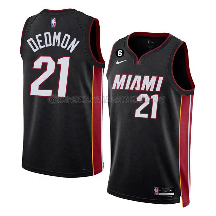 camiseta dewayne dedmon miami heat de 21 hombre icon edition 2023 negro