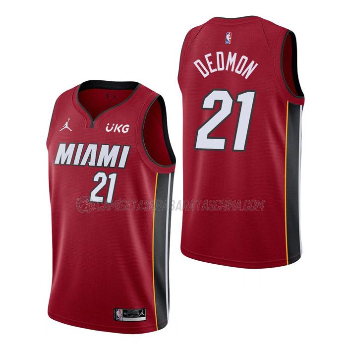 camiseta dewayne dedmon miami heat de 21 hombre statement edition 2023 rojo