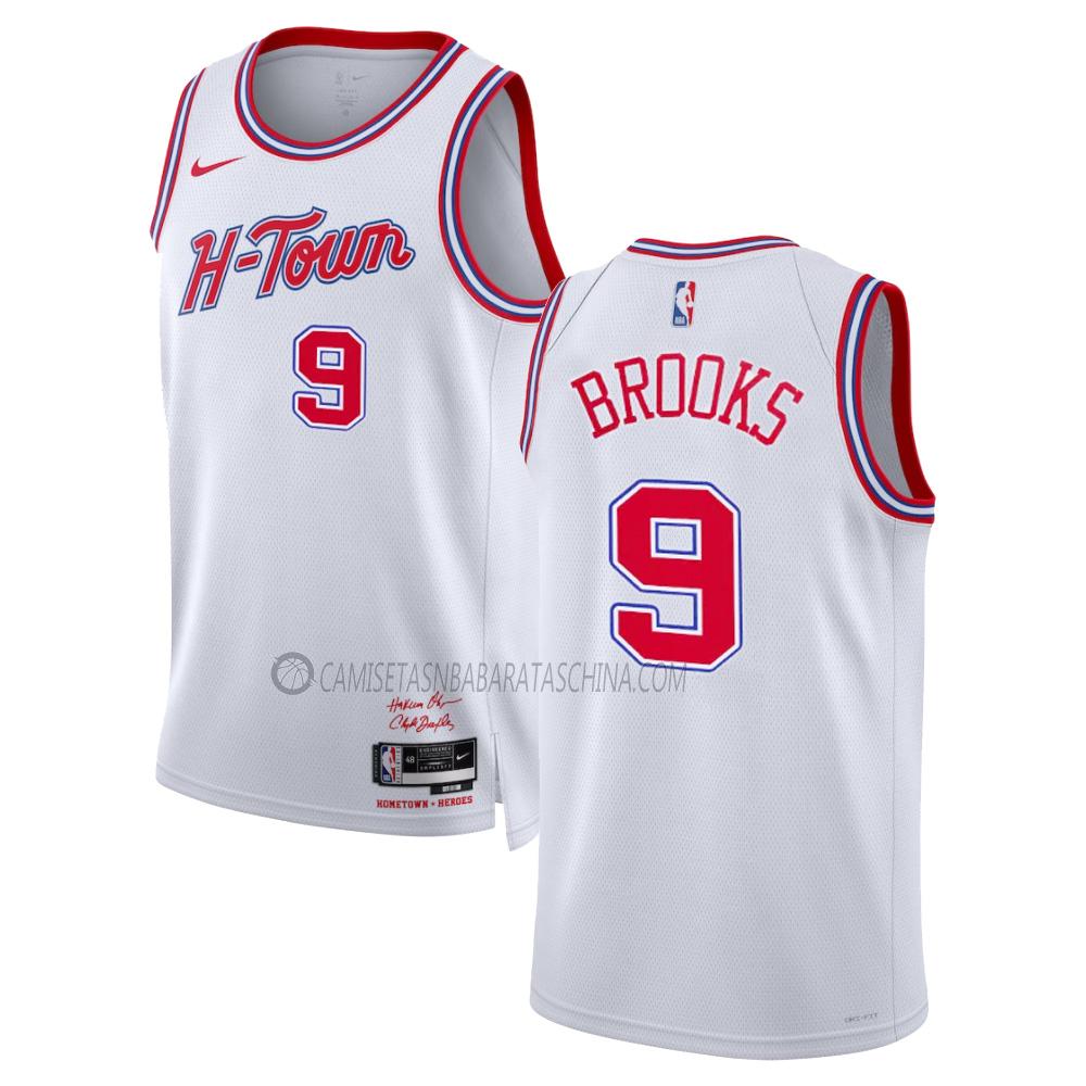 camiseta dillon brooks houston rockets de 9 hombre city edition 2023-24 bianco