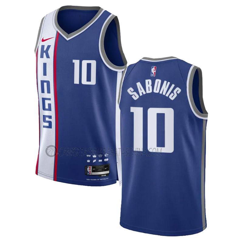 camiseta domantas sabonis sacramento kings de 10 hombre city edition 2023-24 azul