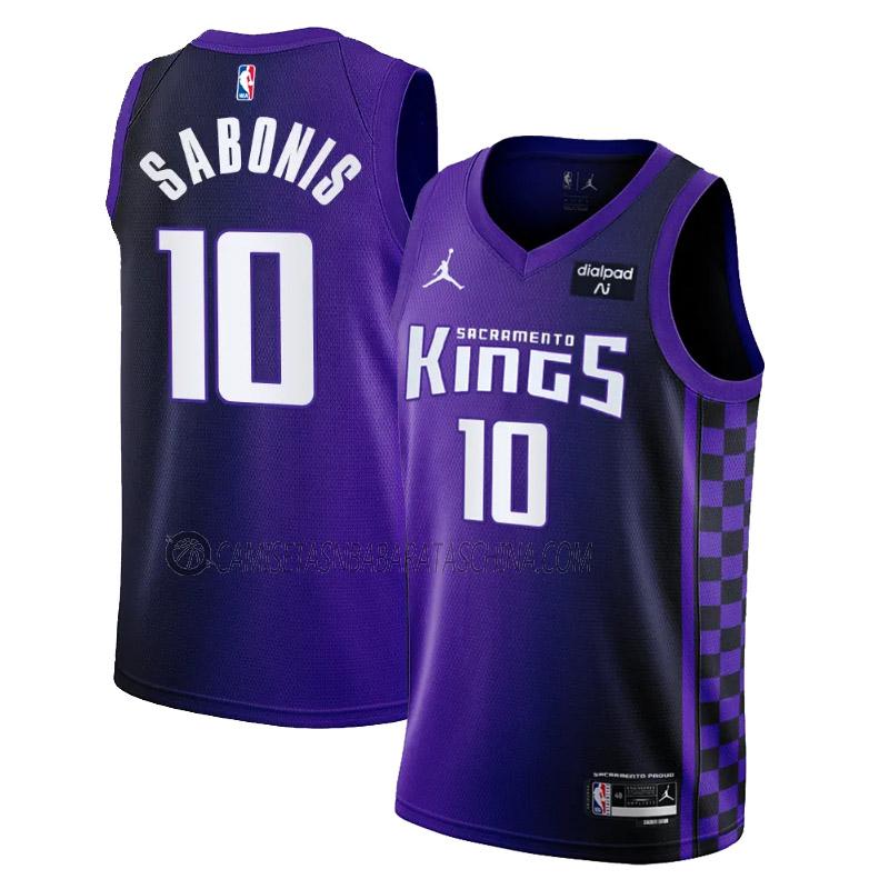 camiseta domantas sabonis sacramento kings de 10 hombre statement edition 2023-24 púrpura