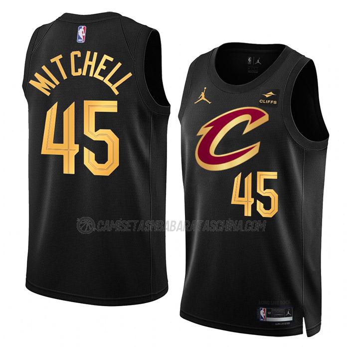 camiseta donovan mitchell cleveland cavaliers de 45 hombre statement edition 2023 negro