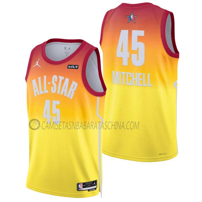 camiseta donovan mitchell nba all-star de 45 hombre 2023 naranja