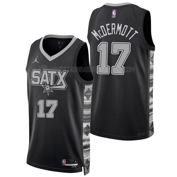 camiseta doug mcdermott san antonio spurs de 17 hombre statement edition 2023 negro