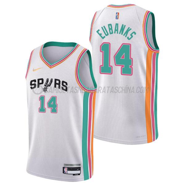 camiseta drew eubanks san antonio spurs de 14 hombre city edition 2022 blanco