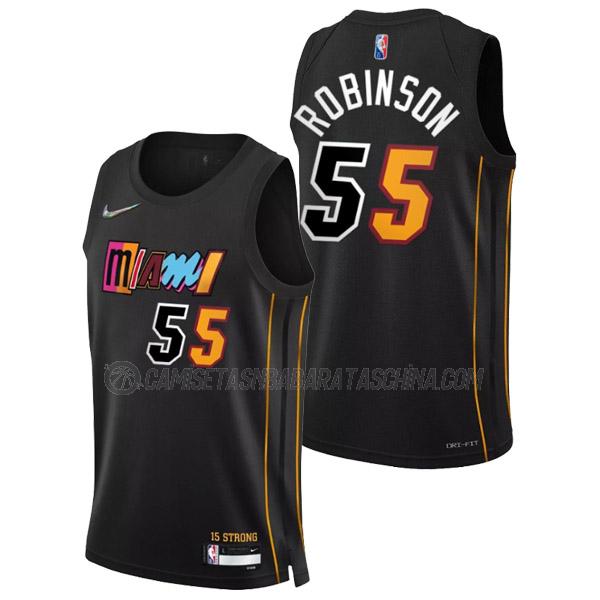 camiseta duncan robinson miami heat de 55 hombre city edition 2022 negro