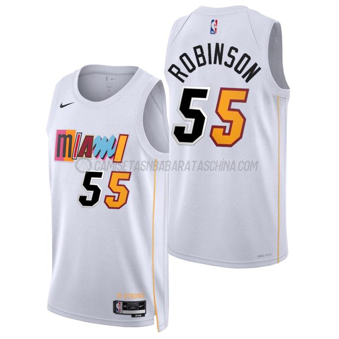 camiseta duncan robinson miami heat de 55 hombre city edition 2023 blanco