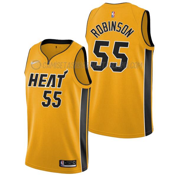 camiseta duncan robinson miami heat de 55 hombre earned edition 2022 amarillo