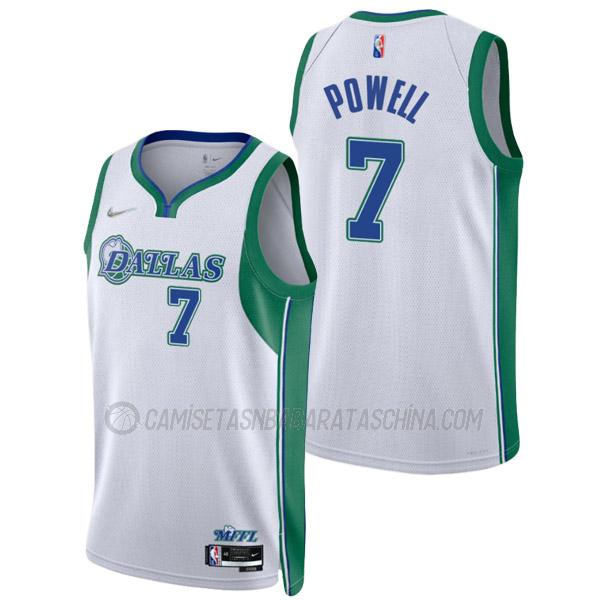 camiseta dwight powell dallas mavericks de 7 hombre city edition 2022 blanco