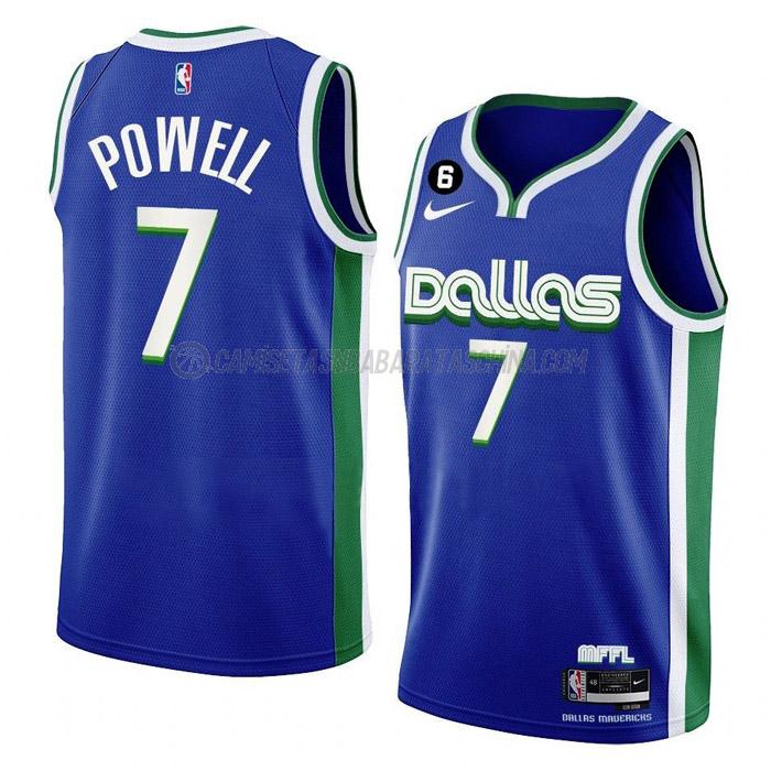 camiseta dwight powell dallas mavericks de 7 hombre city edition 2023 azul