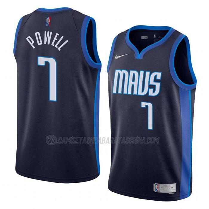 camiseta dwight powell dallas mavericks de 7 hombre earned edition 2022 azul marino