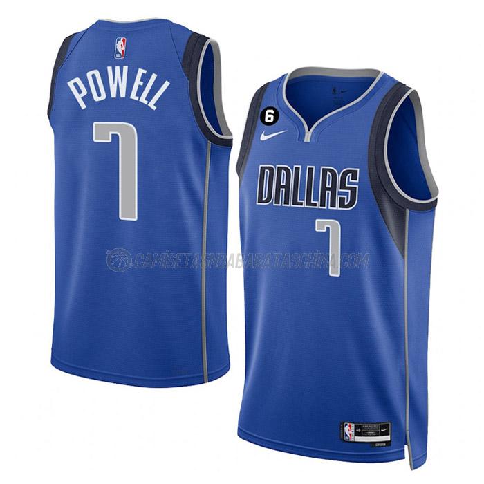 camiseta dwight powell dallas mavericks de 7 hombre icon edition 2023 azul