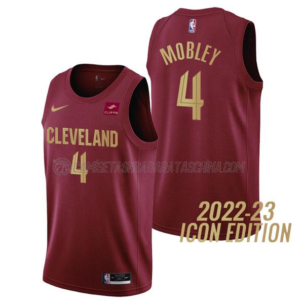 camiseta evan mobley cleveland cavaliers de 4 hombre icon edition 2023 rojo