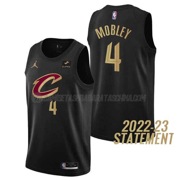 camiseta evan mobley cleveland cavaliers de 4 hombre statement edition 2023 negro