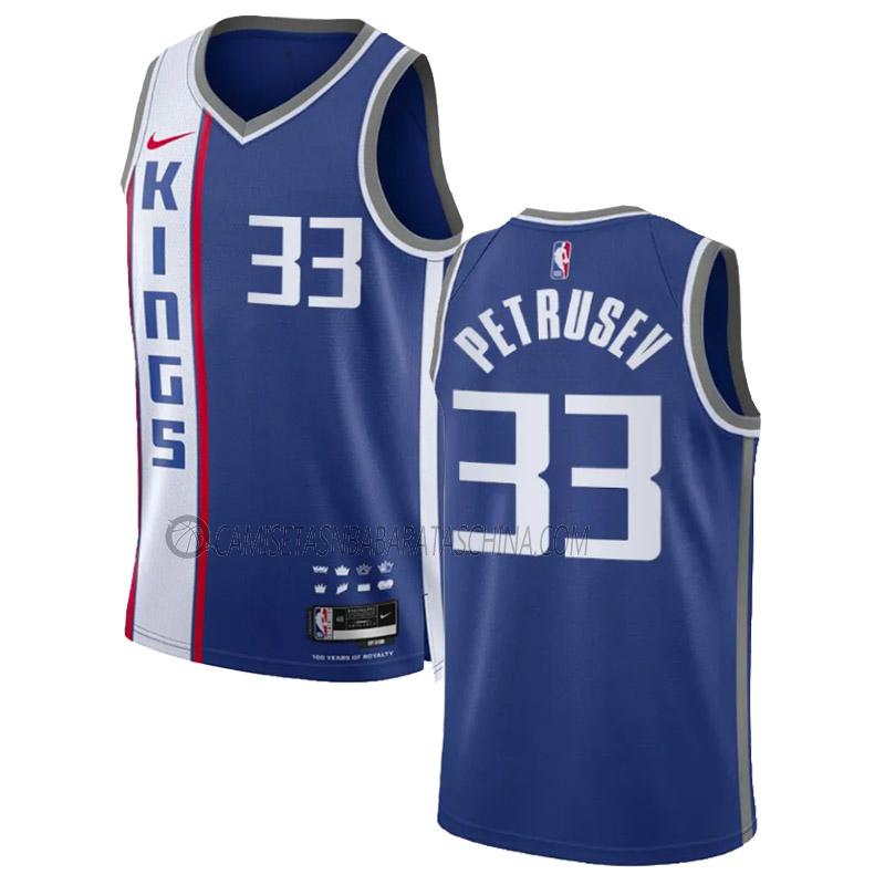 camiseta filip petrusev sacramento kings de 33 hombre city edition 2023-24 azul