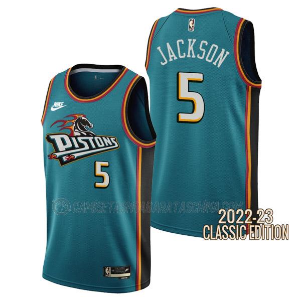 camiseta frank jackson detroit pistons de 5 hombre classic edition 2023 verde azulado