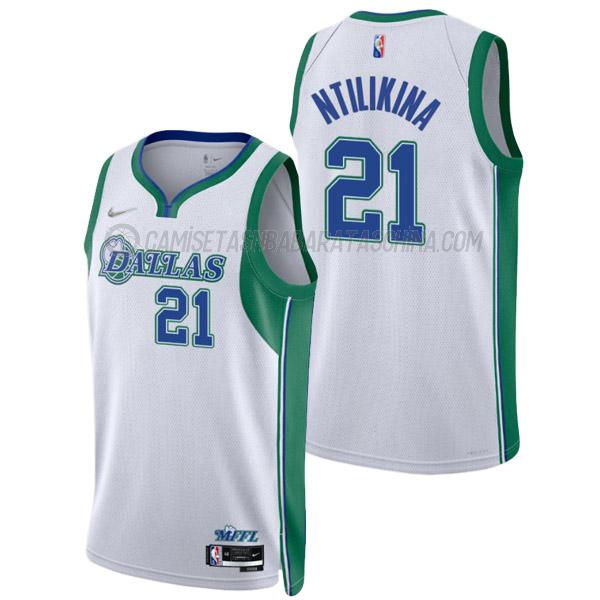 camiseta frank ntilikina dallas mavericks de 21 hombre city edition 2022 blanco