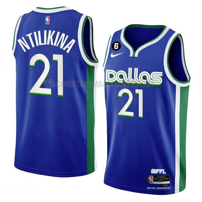 camiseta frank ntilikina dallas mavericks de 21 hombre city edition 2023 azul