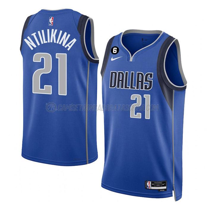 camiseta frank ntilikina dallas mavericks de 21 hombre icon edition 2023 azul