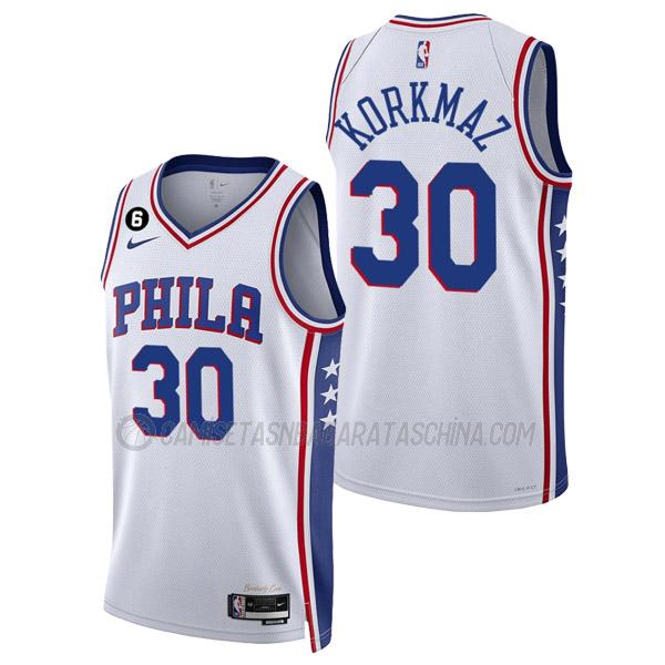 camiseta furkan korkmaz philadelphia 76ers de 30 hombre association edition 2023 blanco