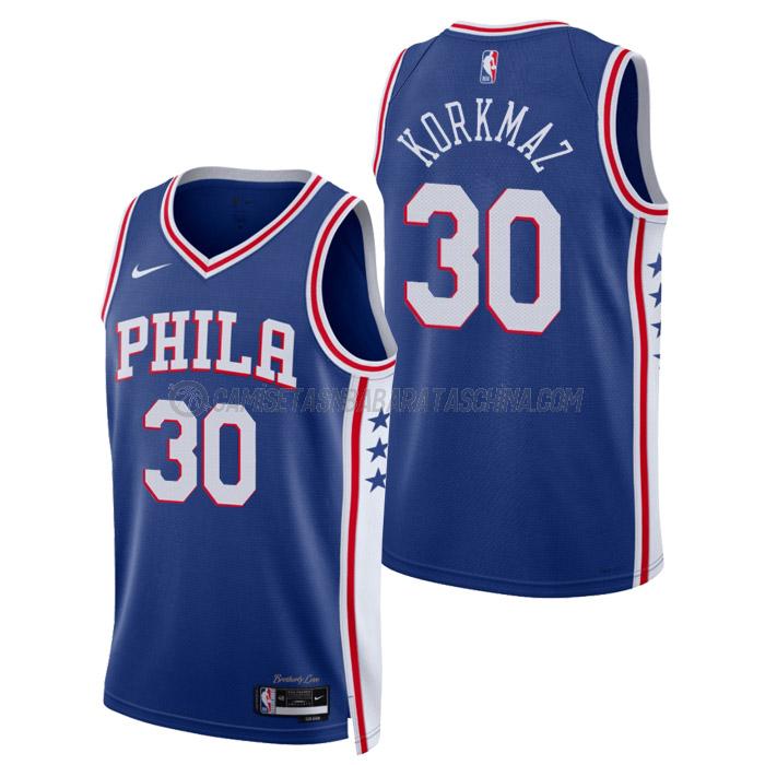 camiseta furkan korkmaz philadelphia 76ers de 30 hombre icon edition 2023 azul