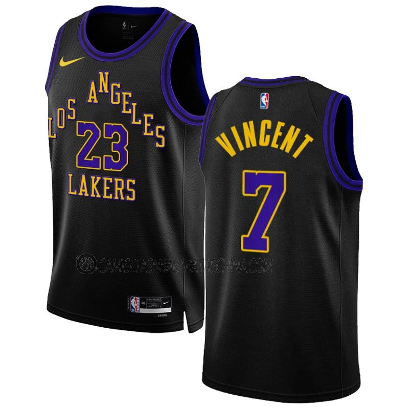 camiseta gabe vincent los angeles lakers de 7 hombre city edition 2023-24 negro