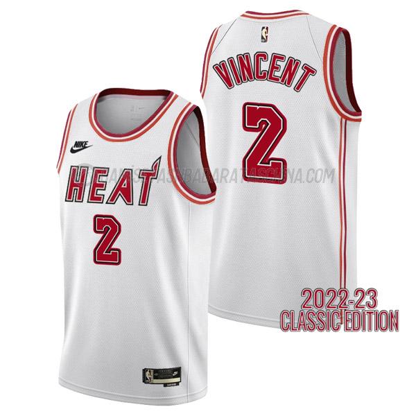 camiseta gabe vincent miami heat de 2 hombre classic edition 2023 blanco