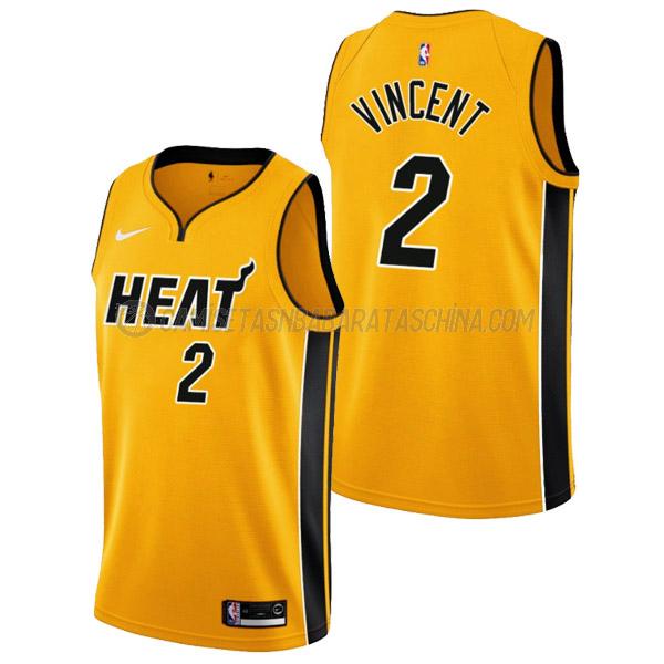 camiseta gabe vincent miami heat de 2 hombre earned edition 2022 amarillo