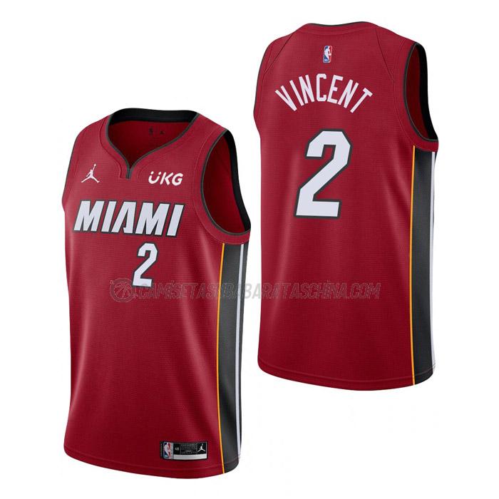 camiseta gabe vincent miami heat de 2 hombre statement edition 2023 rojo