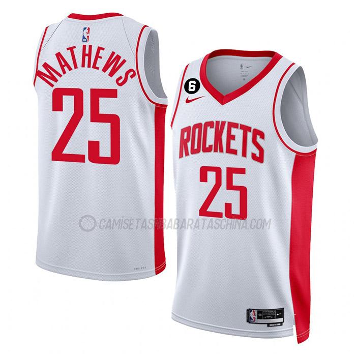 camiseta garrison mathews houston rockets de 25 hombre association edition 2023 blanco