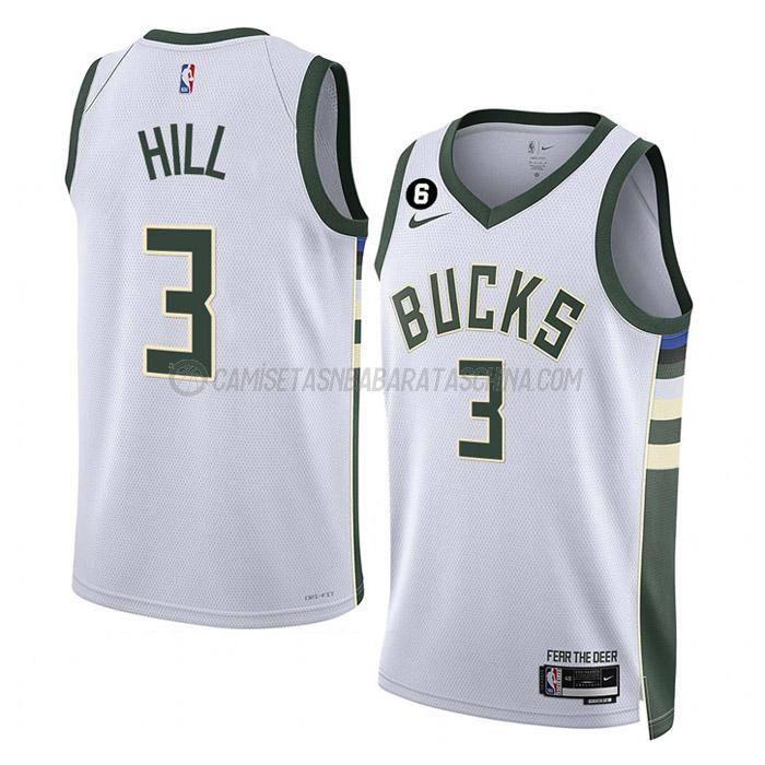 camiseta george hill milwaukee bucks de 3 hombre association edition 2023 blanco