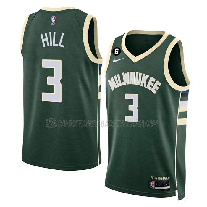 camiseta george hill milwaukee bucks de 3 hombre icon edition 2023 verde