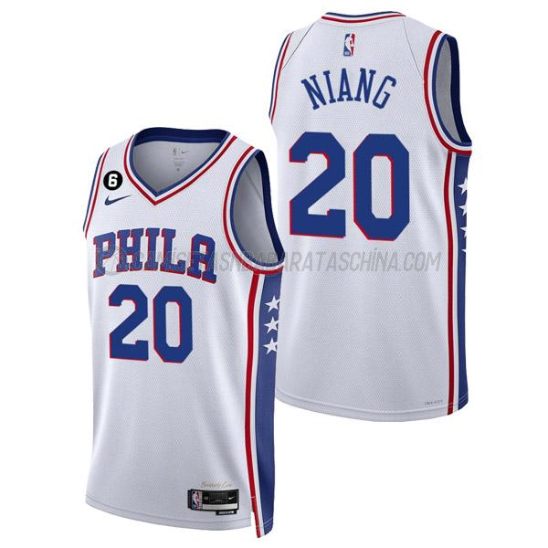 camiseta georges niang philadelphia 76ers de 20 hombre association edition 2023 blanco