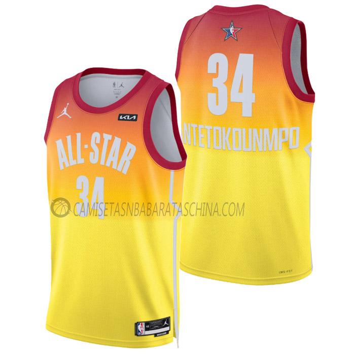 camiseta giannis antetokounmpo nba all-star de 34 hombre 2023 naranja