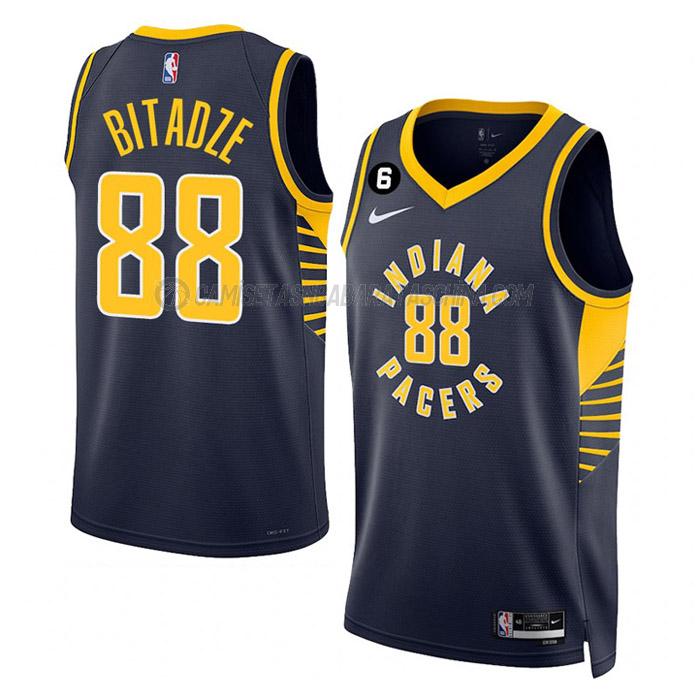 camiseta goga bitadze indiana pacers de 88 hombre icon edition 2023 azul marino