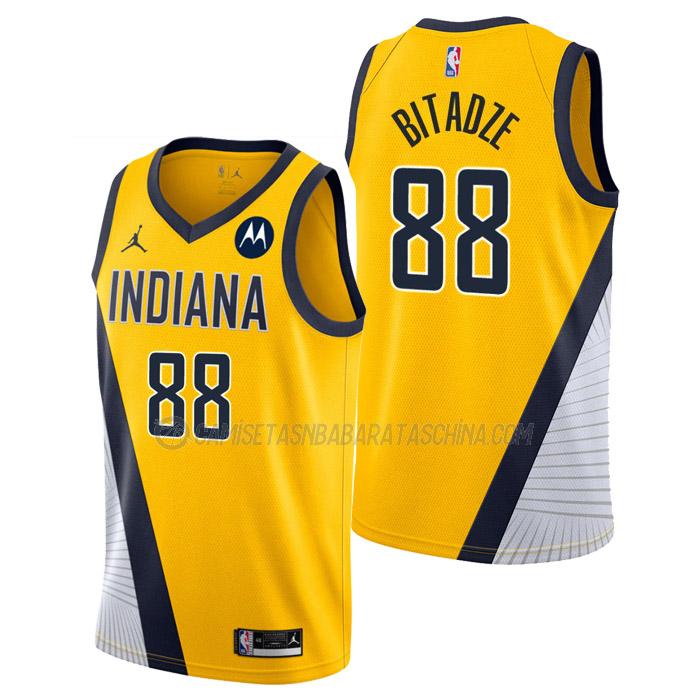 camiseta goga bitadze indiana pacers de 88 hombre statement edition 2023 amarillo