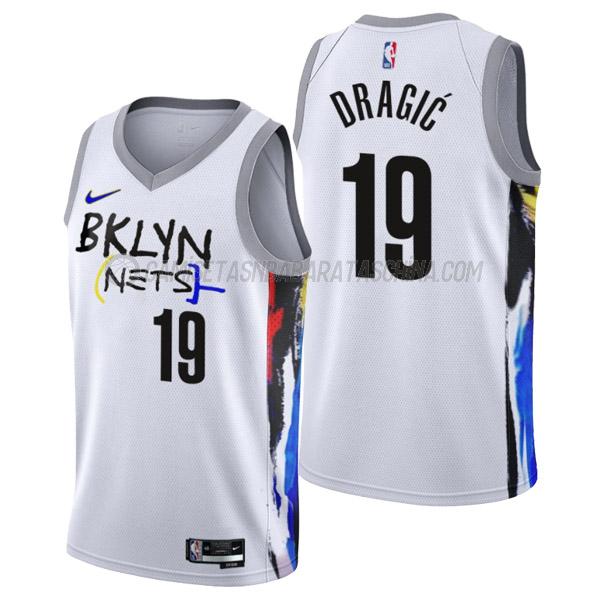 camiseta goran dragic brooklyn nets de 19 hombre city edition 2023 blanco