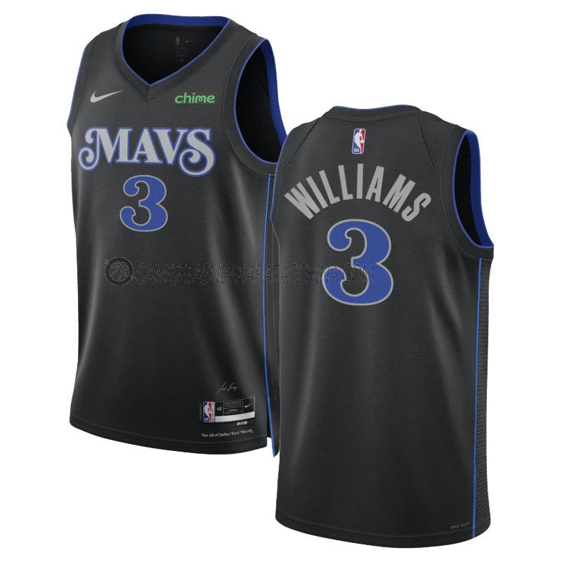 camiseta grant williams dallas mavericks de 3 hombre city edition 2023-24 negro