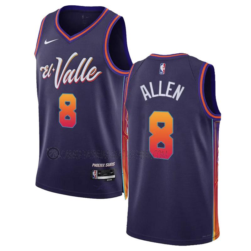 camiseta grayson allen phoenix suns de 8 hombre city edition 2023-24 p煤rpura