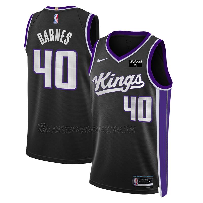 camiseta harrison barnes sacramento kings de 40 hombre icon edition 2023-24 negro